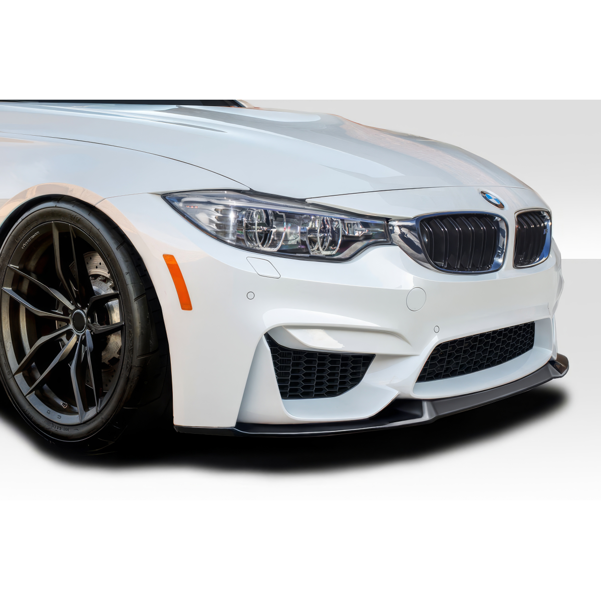 Modify your BMW M3 2014 with our Exterior/Front Bumpers or Lips - Front view showing low angle of front lip