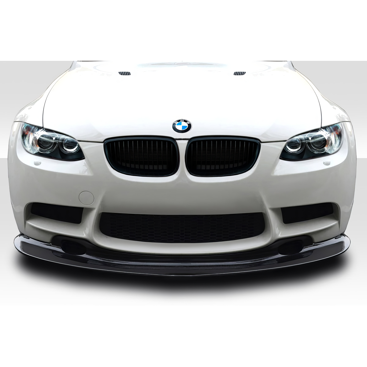 Modify your BMW M3 2008 with our Exterior/Front Bumpers or Lips - Front view angle of the vehicle showing bumper lip