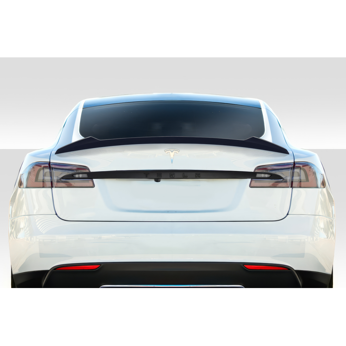 Modify your Tesla S 2012 with our Exterior/Wings - Rear view angle of Tesla Model S