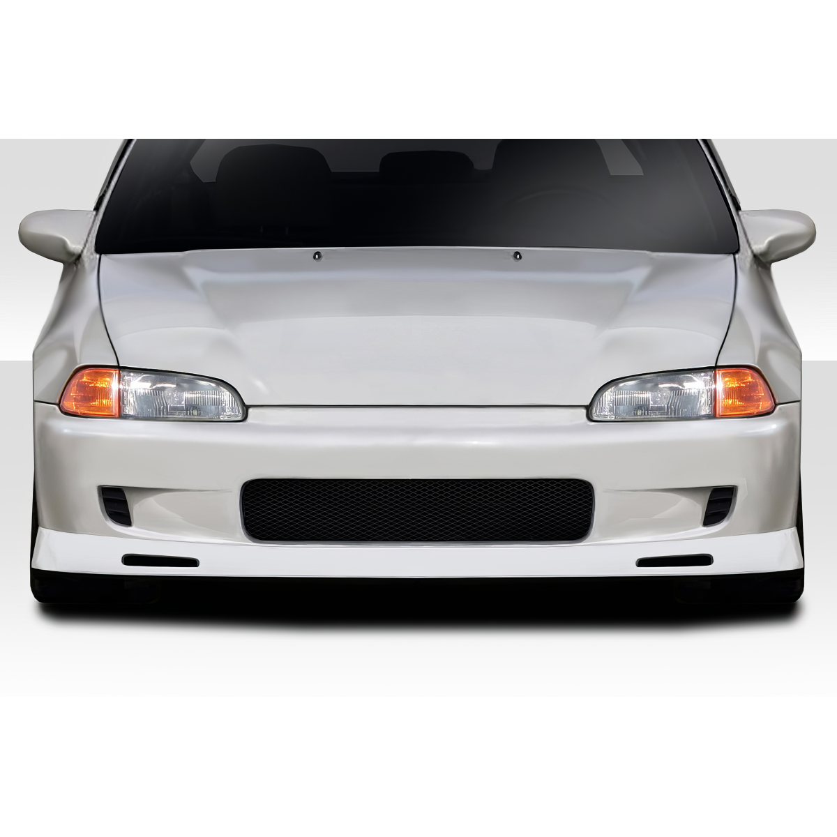 Modify your Honda Civic 1992 with our Exterior/Front Bumpers or Lips - Frontal view of bumper part from slightly above