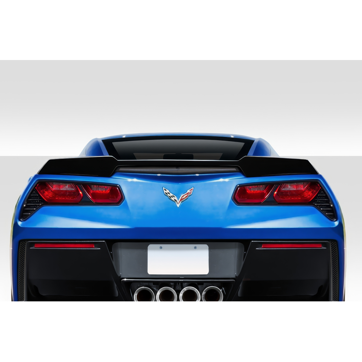 Modify your Chevrolet Corvette 2014 with our Exterior/Wings - Rear view angle of the vehicle focusing on spoiler