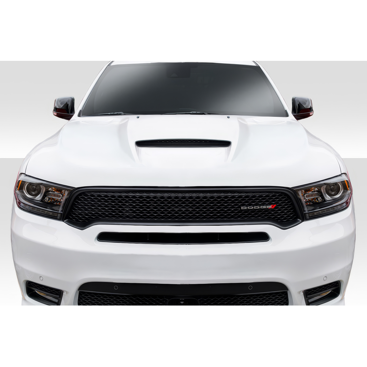 Modify your Dodge Durango 2011 with our Exterior/Hoods - Front view of the vehicle hood