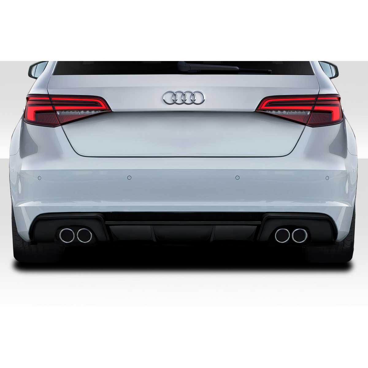 Modify your Audi A3 2013 with our Exterior/Diffusers - Rear view angle of the Audi A3 from behind