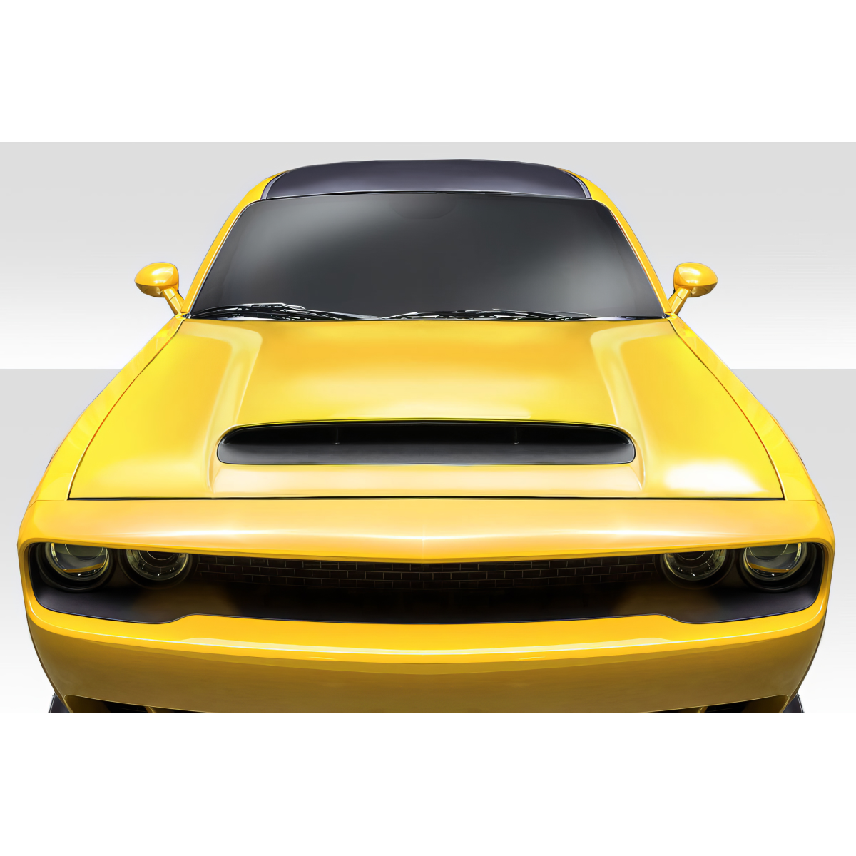 Modify your Dodge Challenger 2008 with our Exterior/Hoods - Front view of vehicle at eye level angle