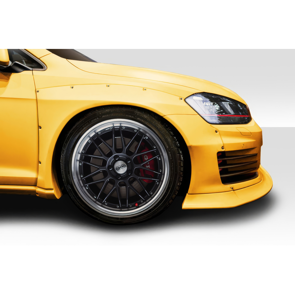 Modify your Volkswagen Golf 2015 with our Exterior/Fenders - Angled view of front fender and wheel