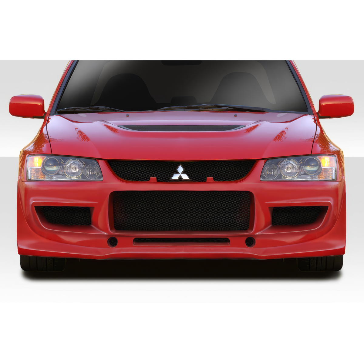 Modify your Mitsubishi Evolution 2003 with our Exterior/Front Bumpers or Lips - Front view of bumper at straight angle