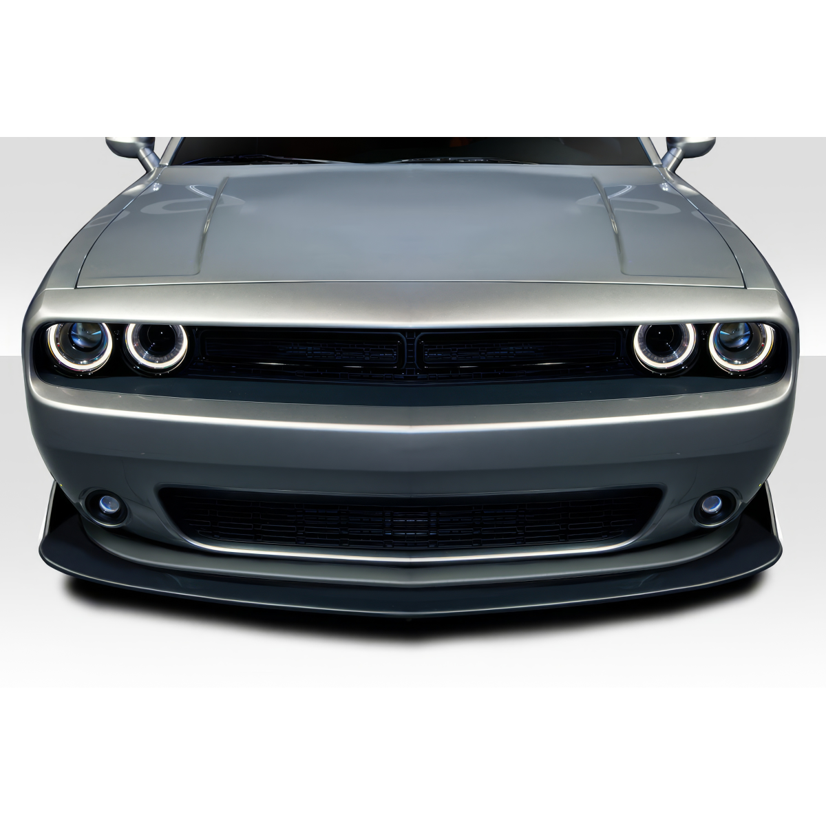 Modify your Dodge Challenger 2015 with our Exterior/Front Bumpers or Lips - Front view showing grille and headlights at eye level