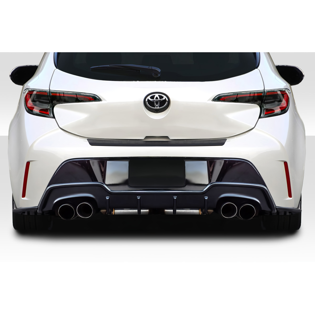 Modify your Toyota Corolla 2019 with our Exterior/Diffusers - Rear angle view of the diffuser installed