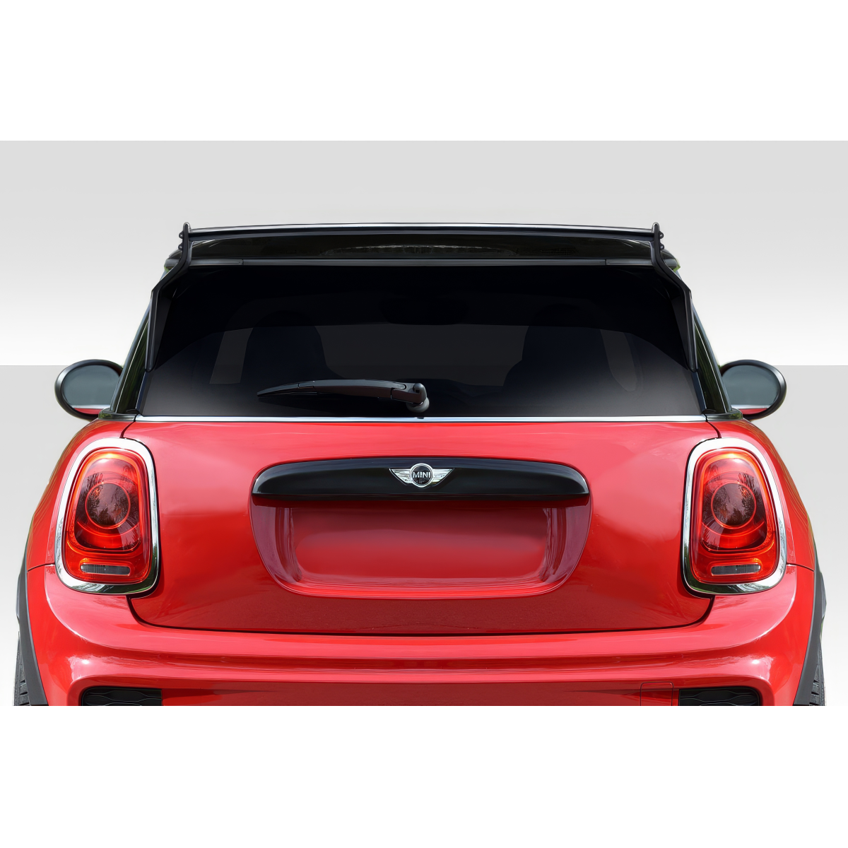 Modify your Mini Cooper 2007 with our Exterior/Wings - Rear angle view of Mini Cooper R56 spoiler