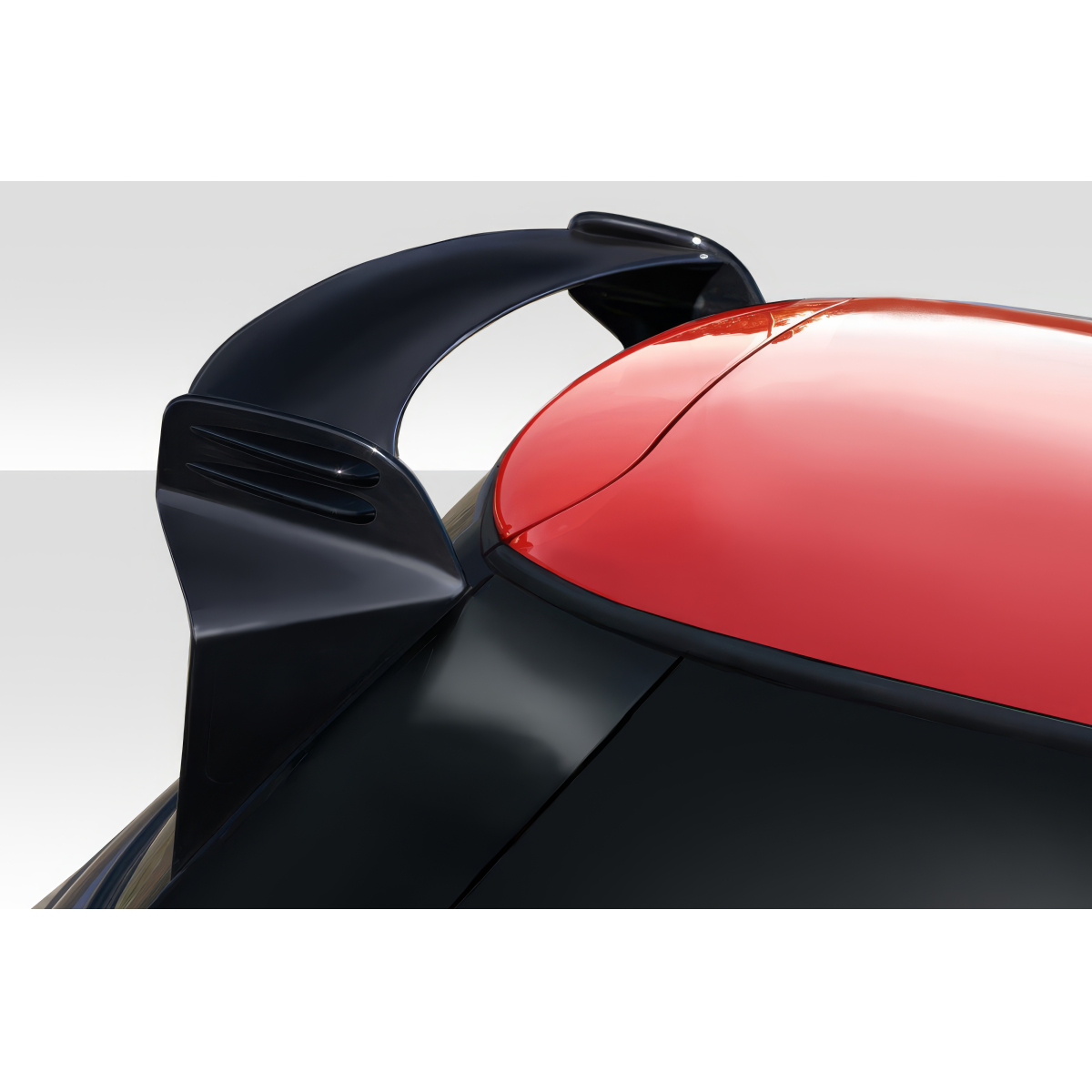 Modify your Mini Cooper 2007 with our Exterior/Wings - Top angle view of rear spoiler on vehicle