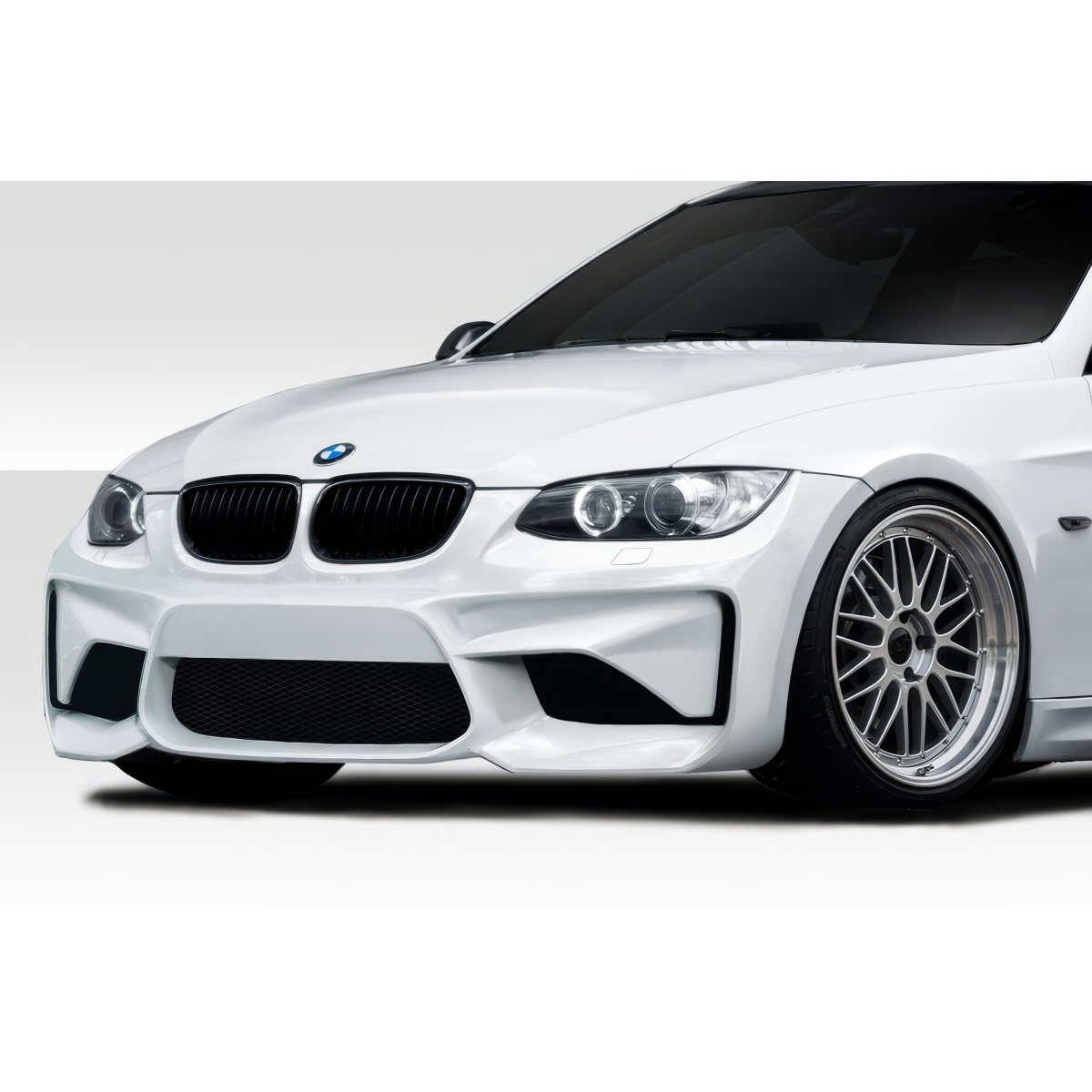 Modify your BMW 3-Series 2007 with our Exterior/Front Bumpers or Lips - Viewed from a low front angle