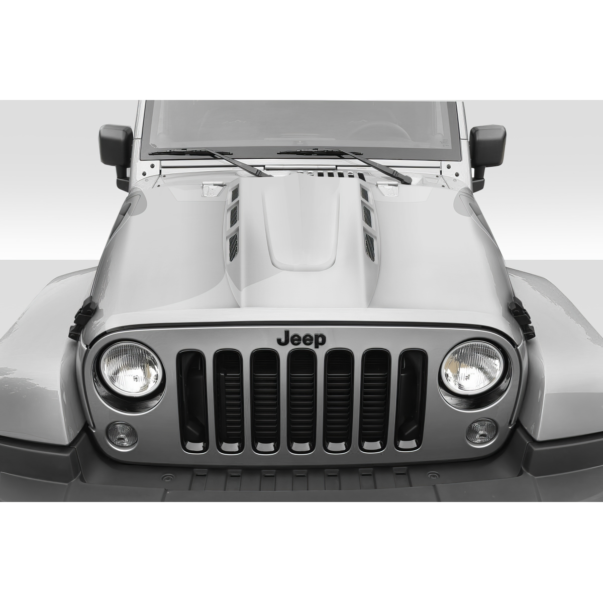 Modify your Jeep Wrangler 2007 with our Exterior/Hoods - Front view of Jeep Wrangler hood