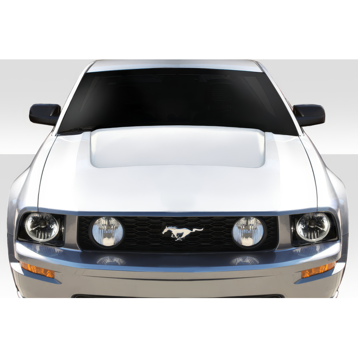 Modify your Ford Mustang 2005 with our Exterior/Hoods - Front view of the hood at eye level