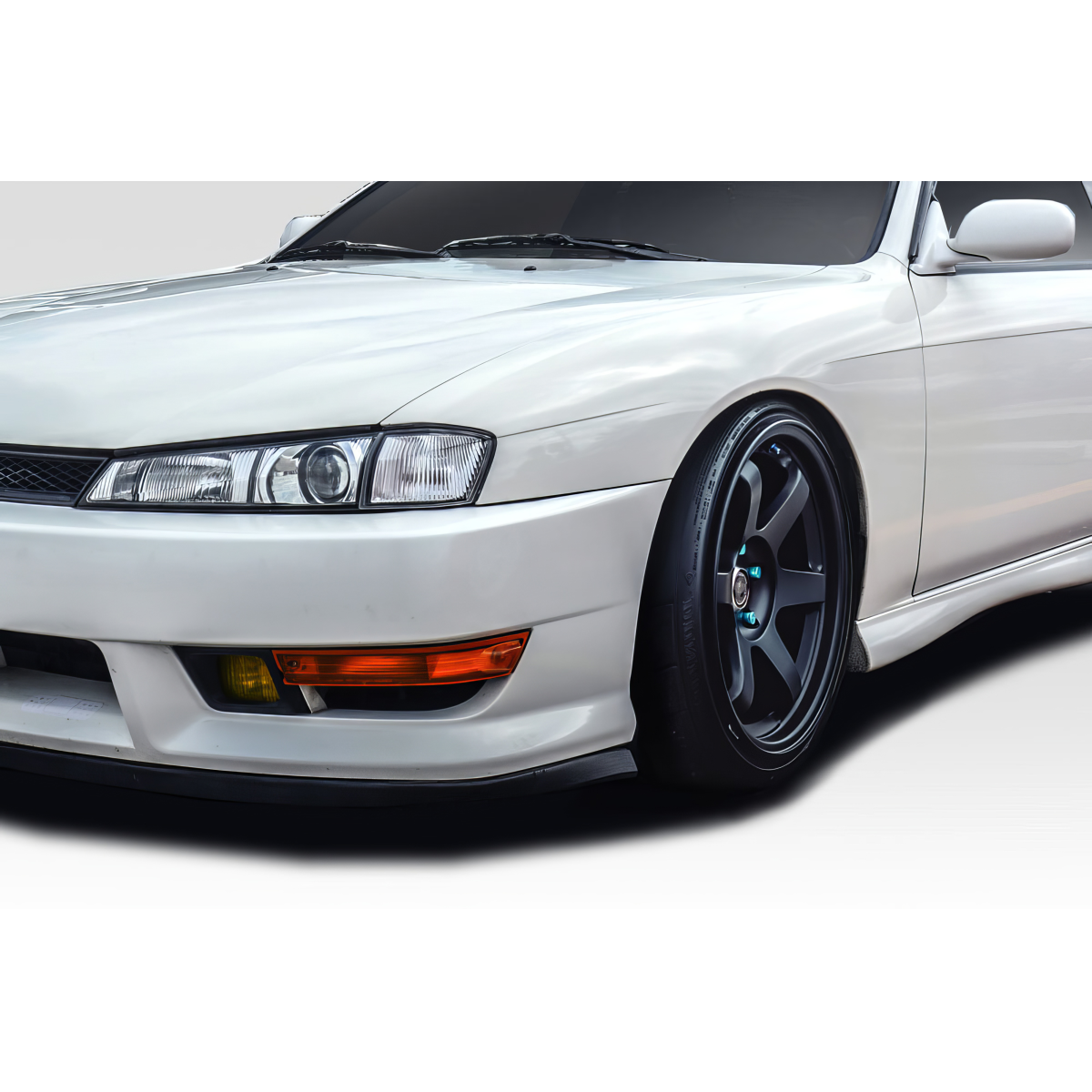 Modify your Nissan 240SX 1997 with our Exterior/Fenders - Front angular view of the car fender
