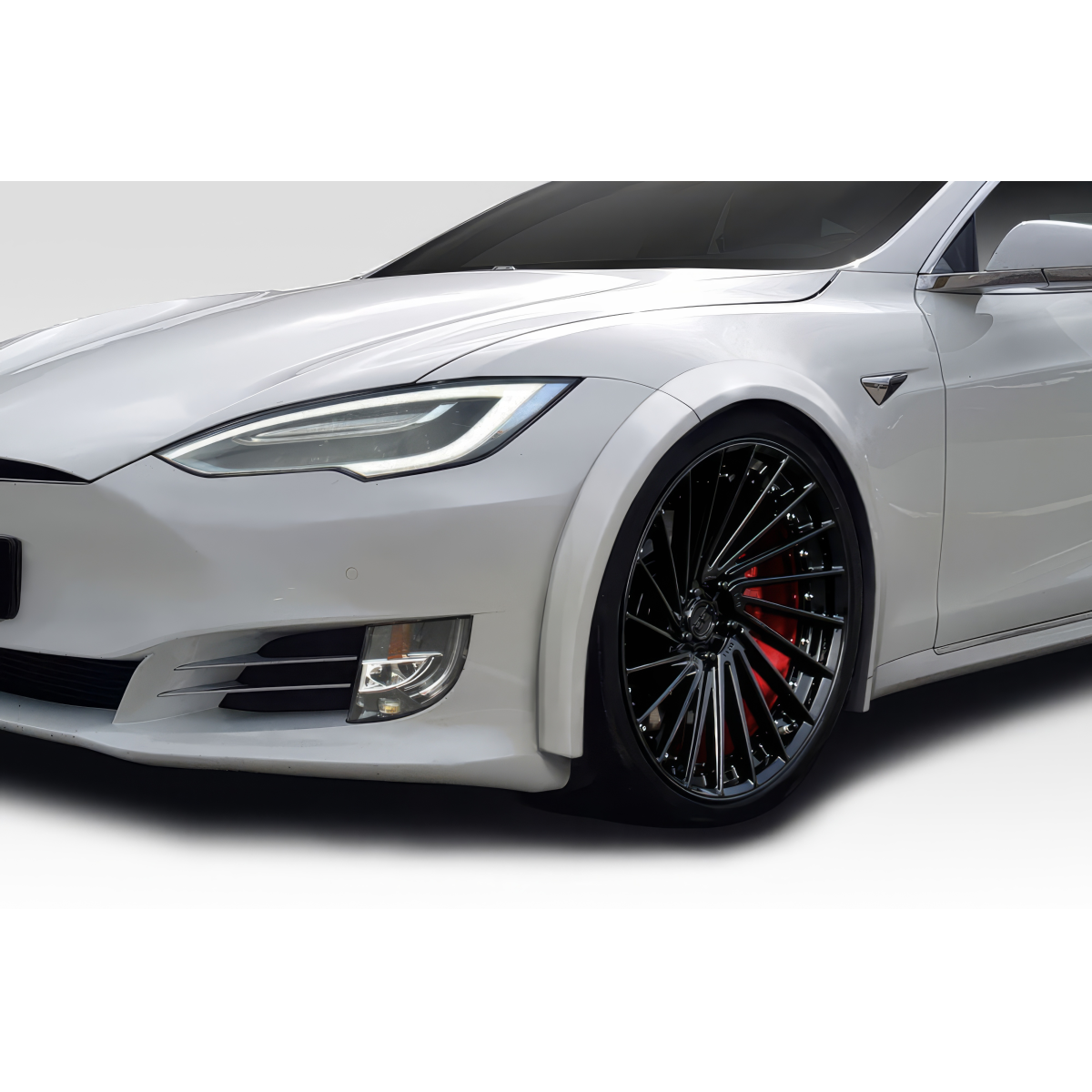 Modify your Tesla S 2012 with our Exterior/Fenders - Angle showing front fender and wheel details