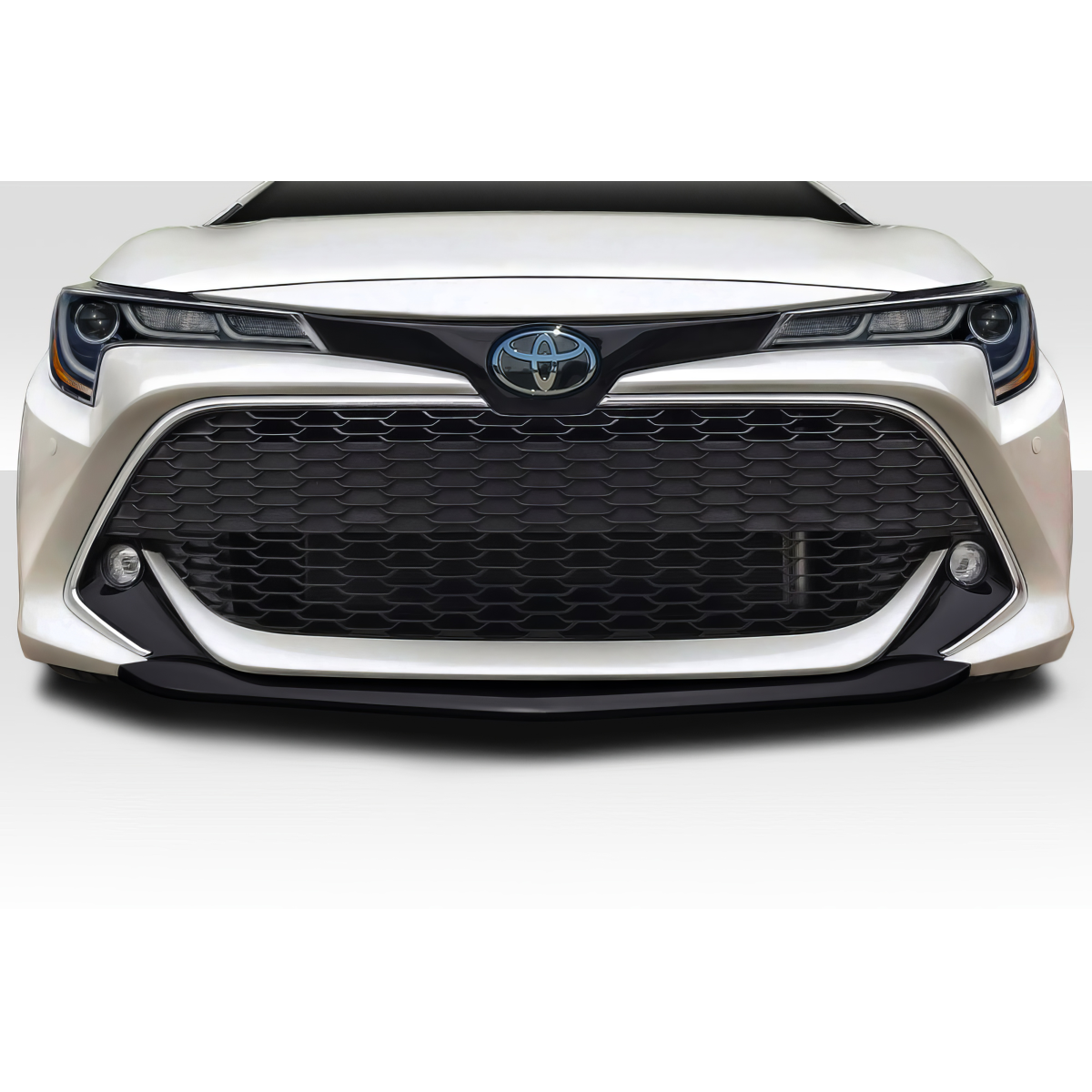 Modify your Toyota Corolla 2019 with our Exterior/Front Bumpers or Lips - Front view showing bumper lip at low angle