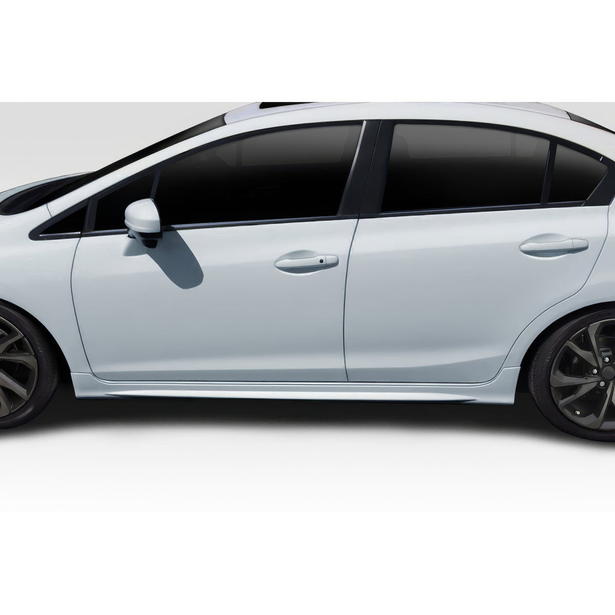 Modify your Honda Civic 2012 with our Exterior/Side Skirts - Side profile view of vehicle at a slight angle