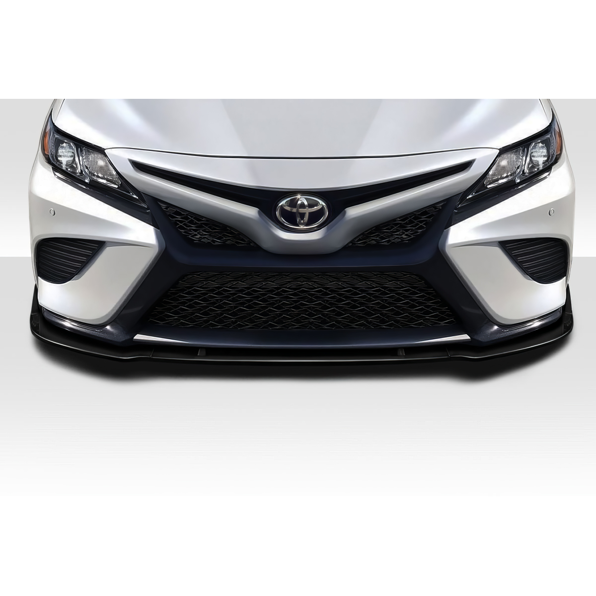 Modify your Toyota Camry 2018 with our Exterior/Front Bumpers or Lips - Front view at a slight upward angle