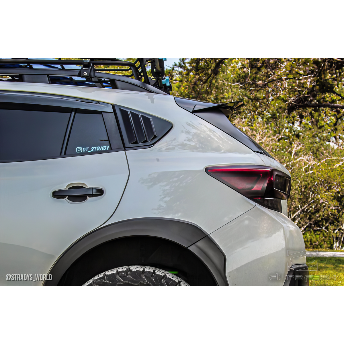 Modify your Subaru Crosstrek 2018 with our Exterior/Scoops - Rear three quarters angle view of the vehicle