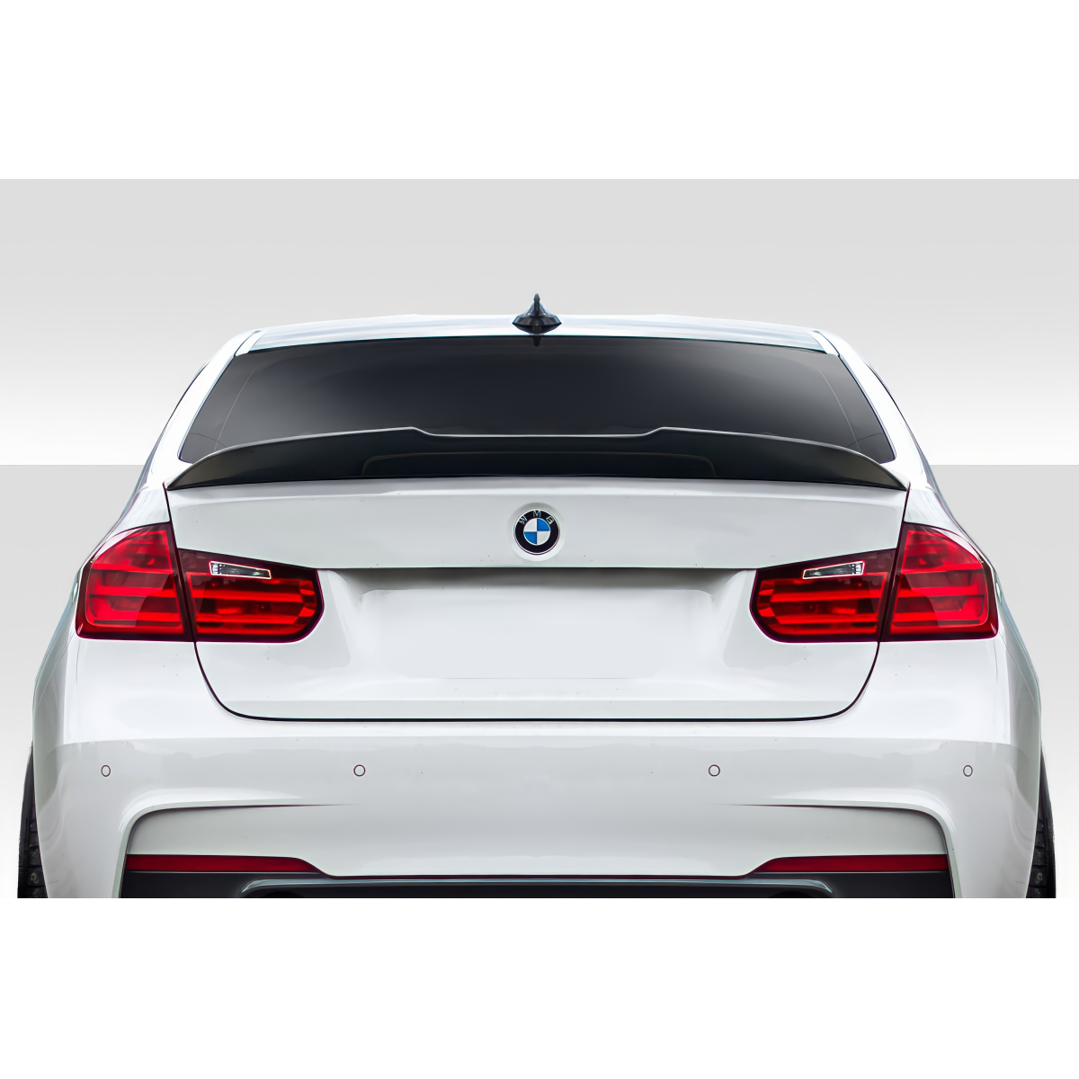 Modify your BMW 3-Series 2012 with our Exterior/Wings - Rear view of BMW 3 Series showing spoiler angle