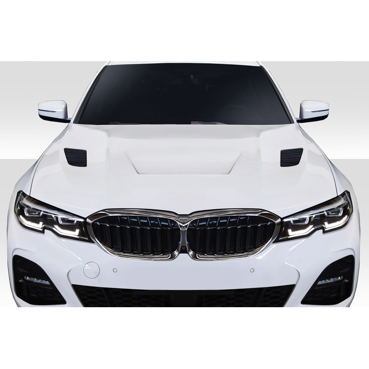 Modify your BMW 3-Series 2019 with our Exterior/Hoods - View of vehicle from straight ahead