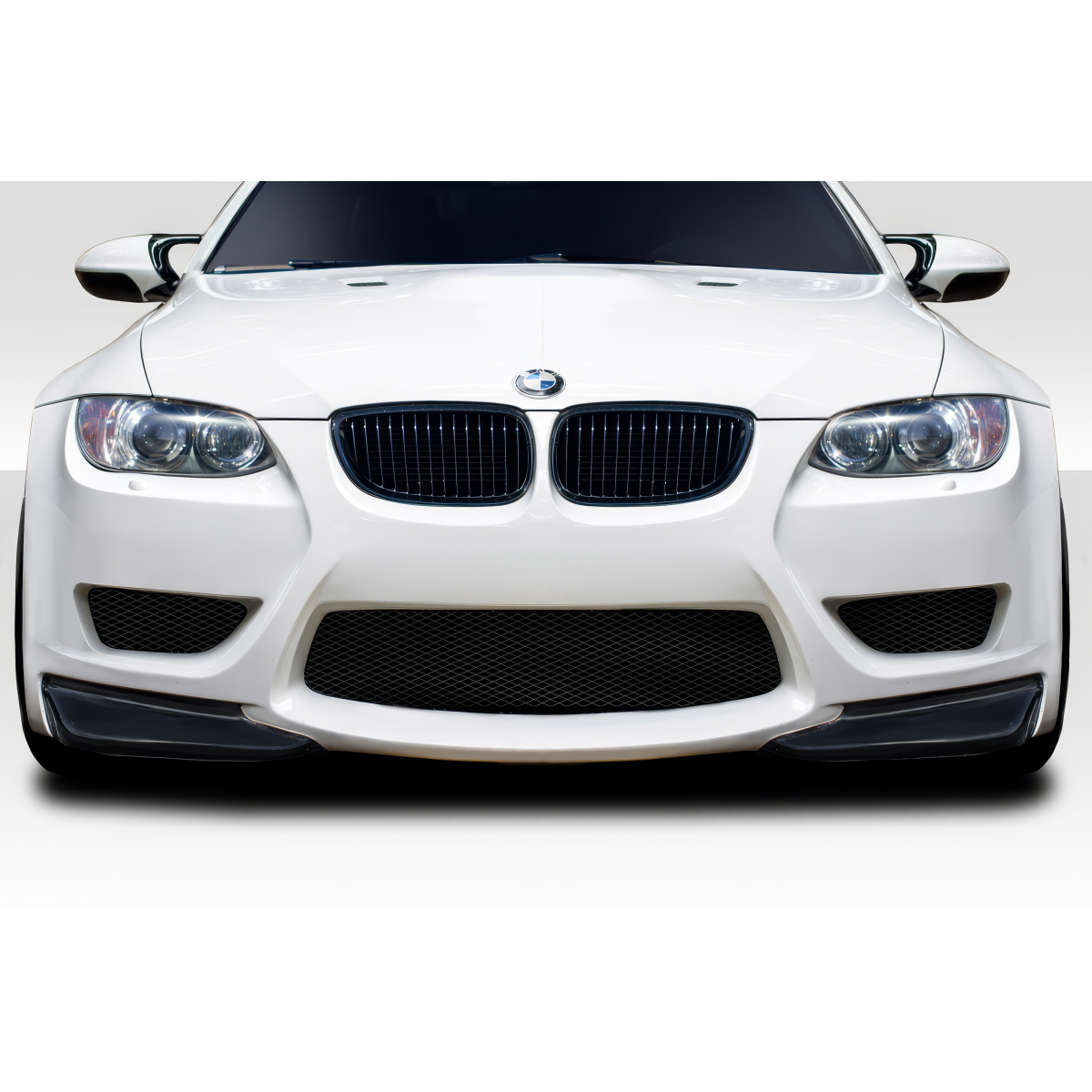 Modify your BMW M3 2008 with our Exterior/Front Bumpers or Lips - Front view of the vehicle at eye level angle