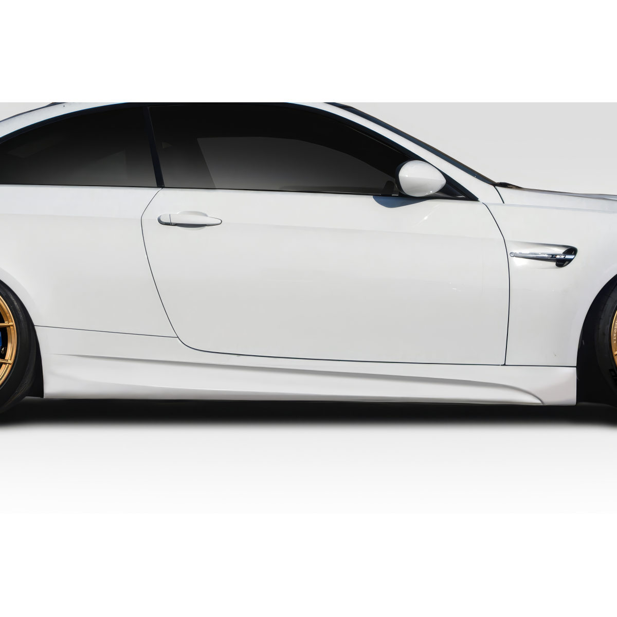 Modify your BMW M3 2008 with our Exterior/Side Skirts - Side view of vehicle displaying side skirts