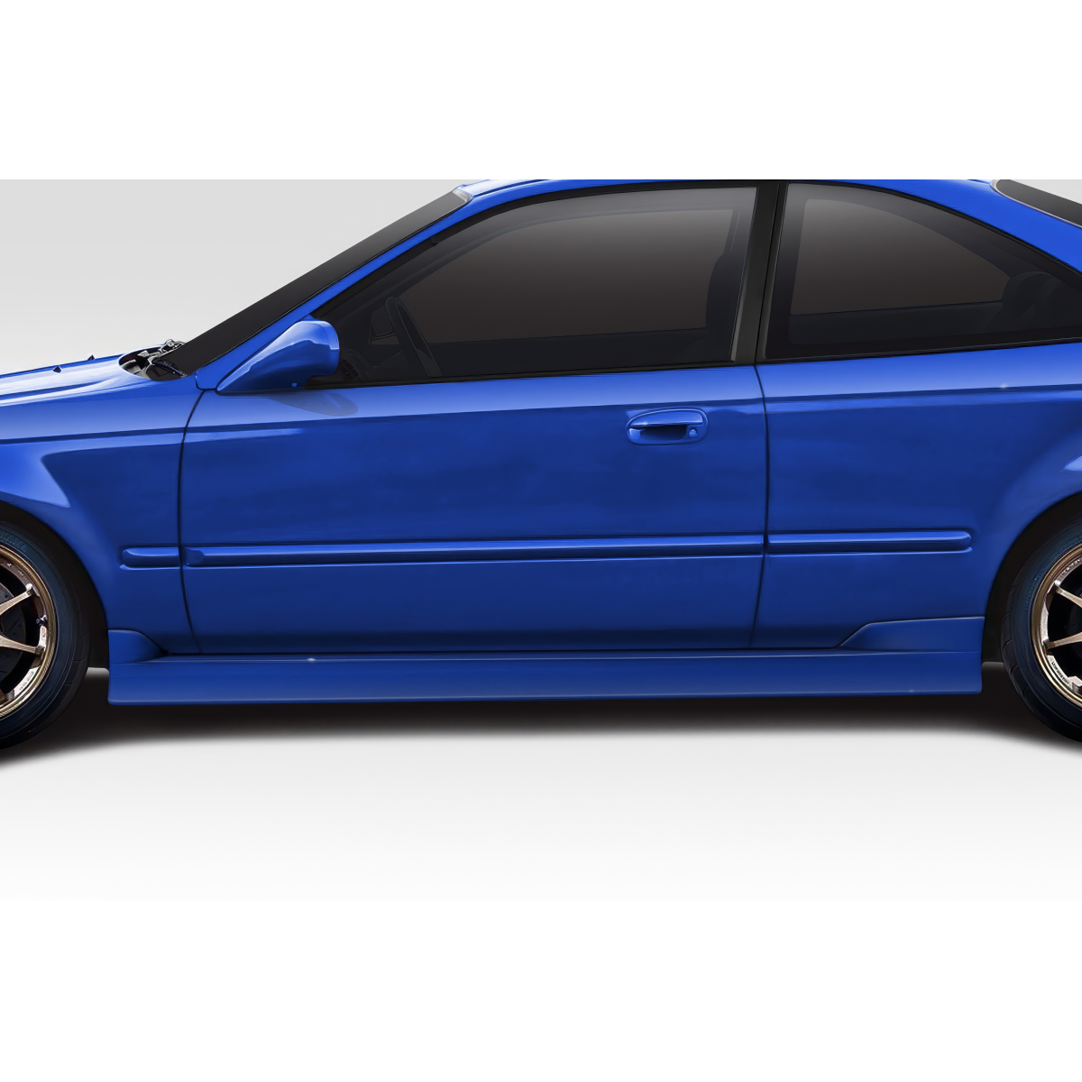 Modify your Honda Civic 1996 with our Exterior/Side Skirts - Side view of vehicle part at a straight angle