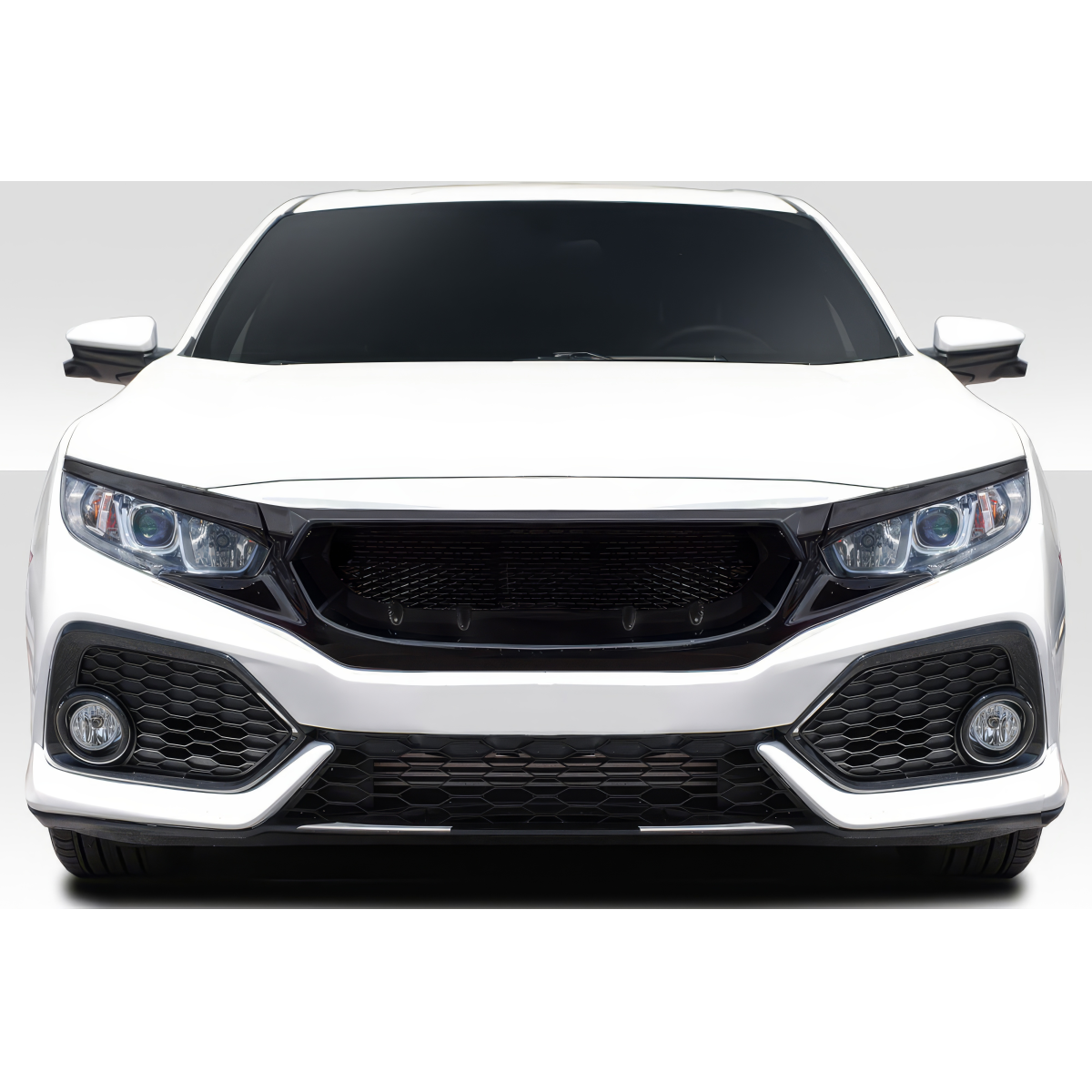 Modify your Honda Civic 2016 with our Exterior/Grilles - Front view of the vehicle showing grille design