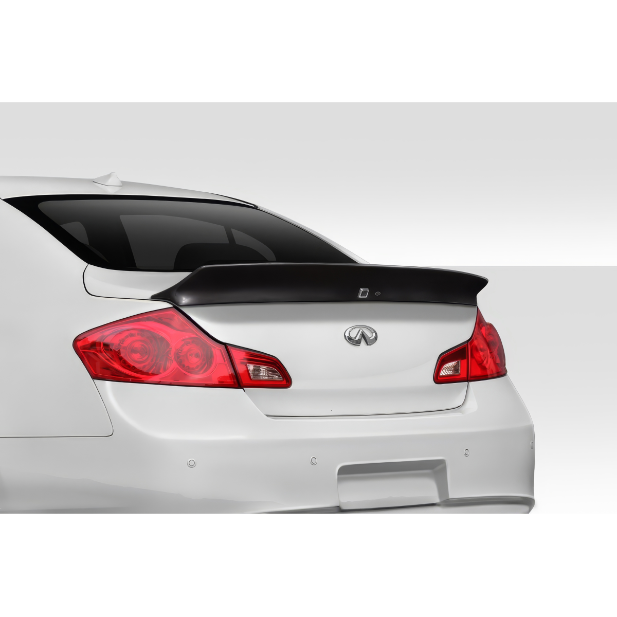 Modify your Infiniti G37 2008 with our Exterior/Wings - Rear angle view of G37 with spoiler installed