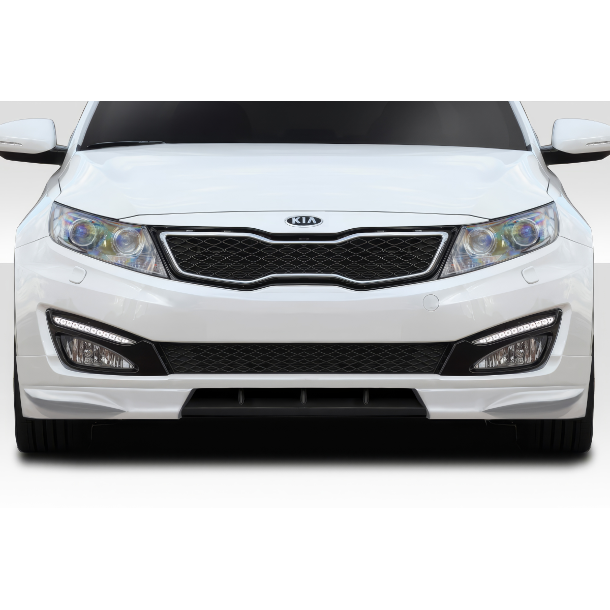 Modify your KIA Optima 2011 with our Exterior/Front Bumpers or Lips - Front view of the vehicle at a straight angle