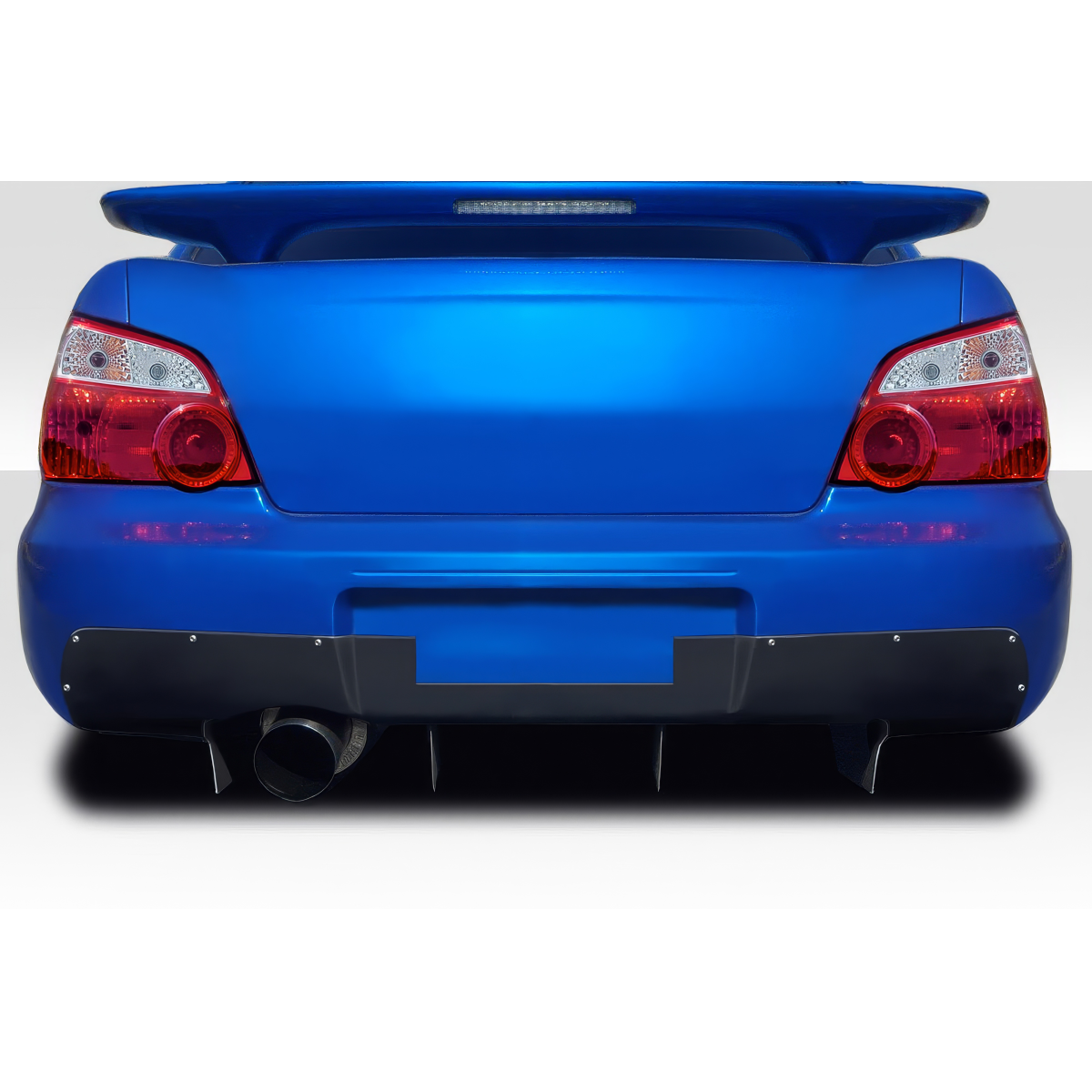 Modify your Subaru Impreza 2002 with our Exterior/Diffusers - Rear view at a slight angle from below