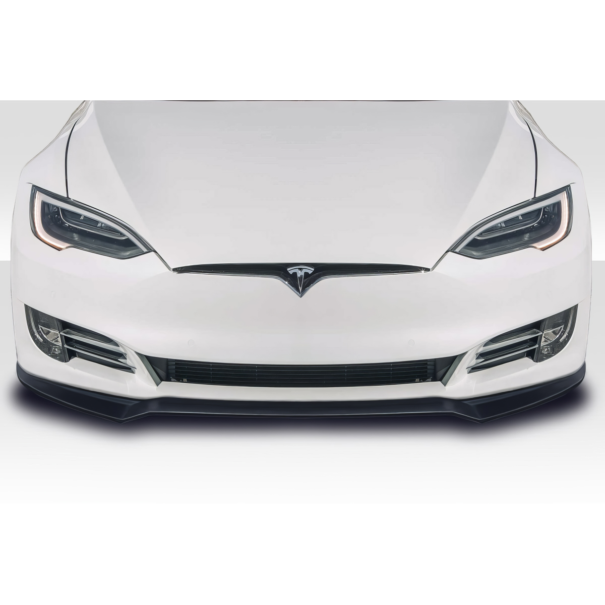 Modify your Tesla S 2017 with our Exterior/Front Bumpers or Lips - Front view at eye level showing vehicle part