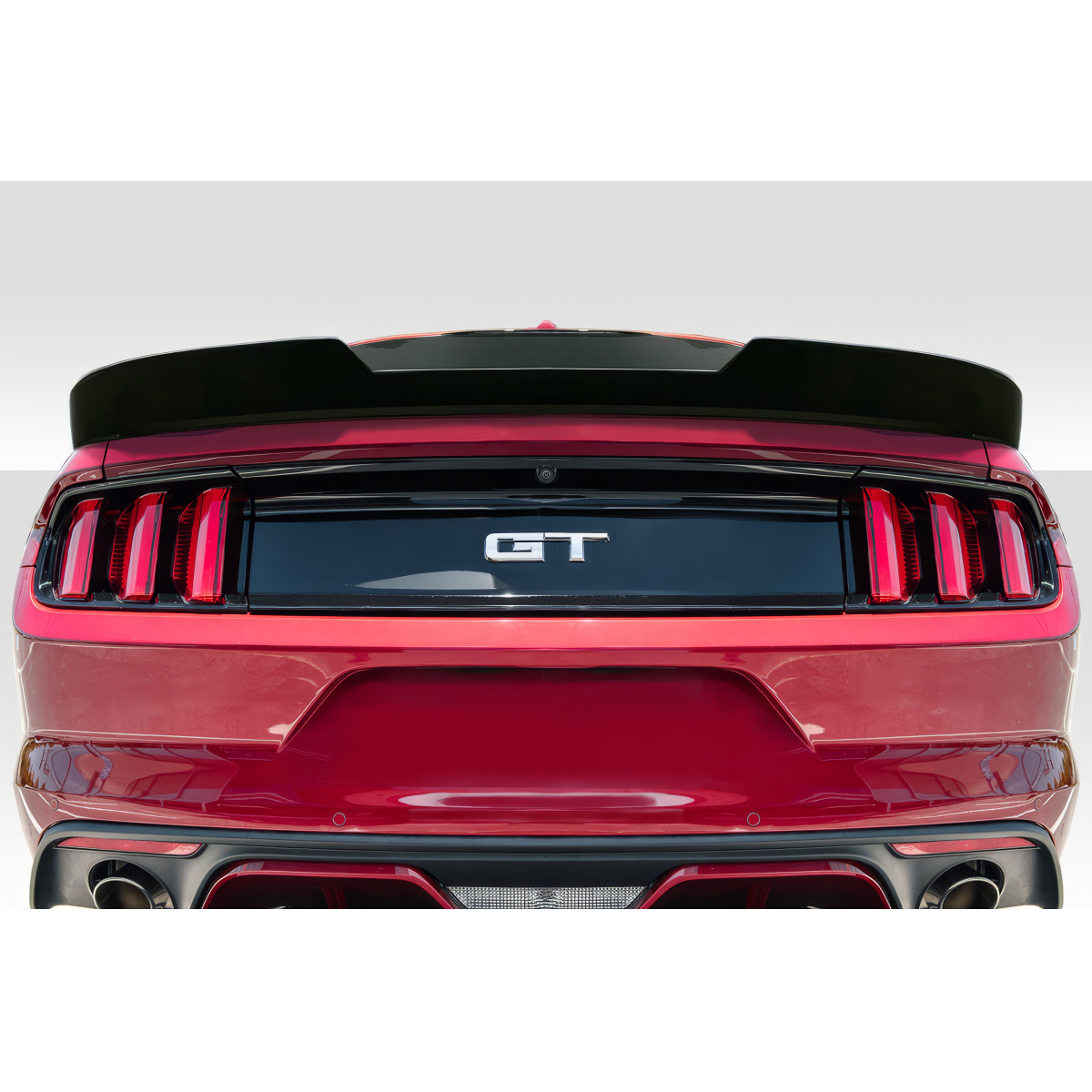 Modify your Ford Mustang 2015 with our Exterior/Wings - Rear view of the vehicle at a straight angle