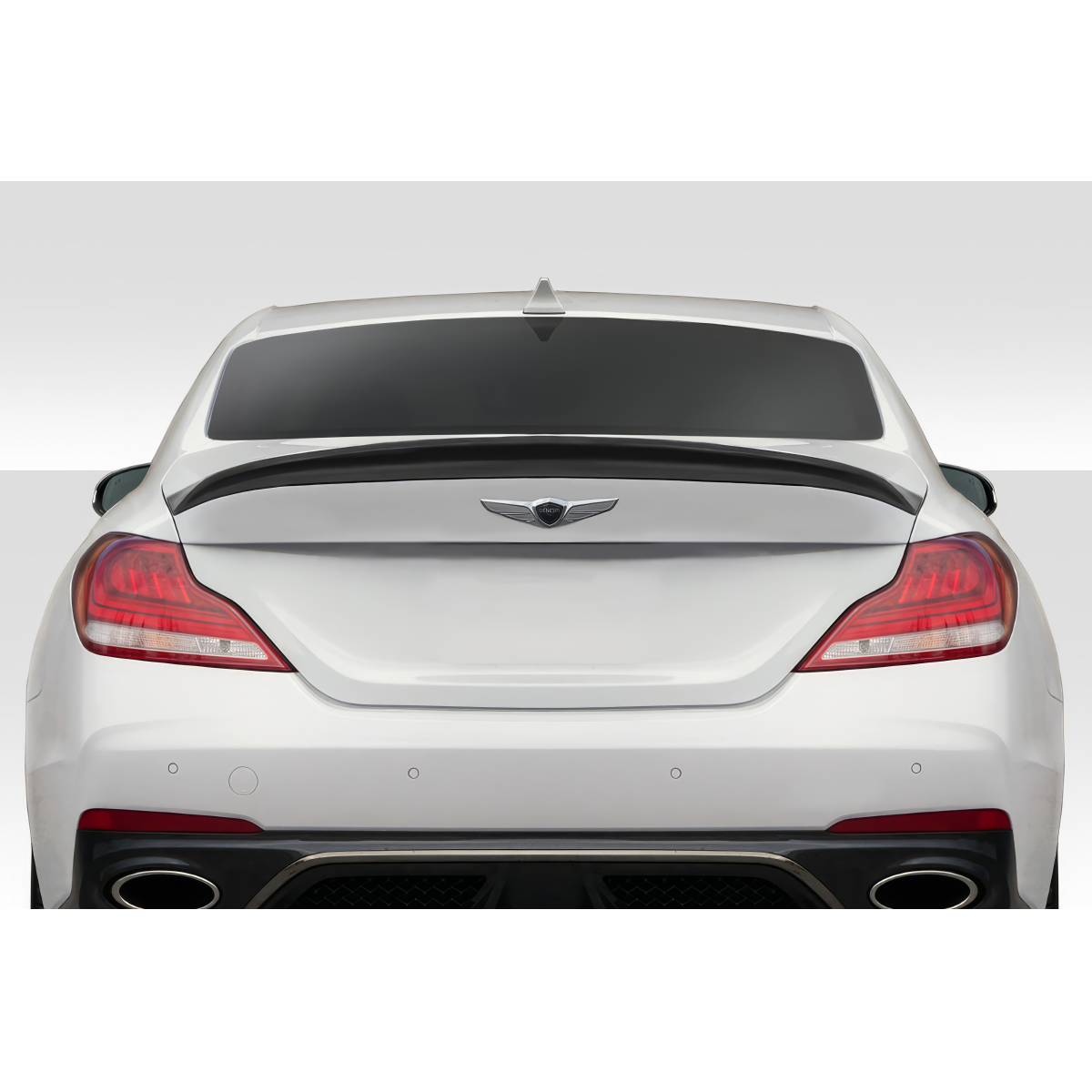 Modify your Genesis G70 2019 with our Exterior/Wings - Rear view of the vehicle at a straight angle