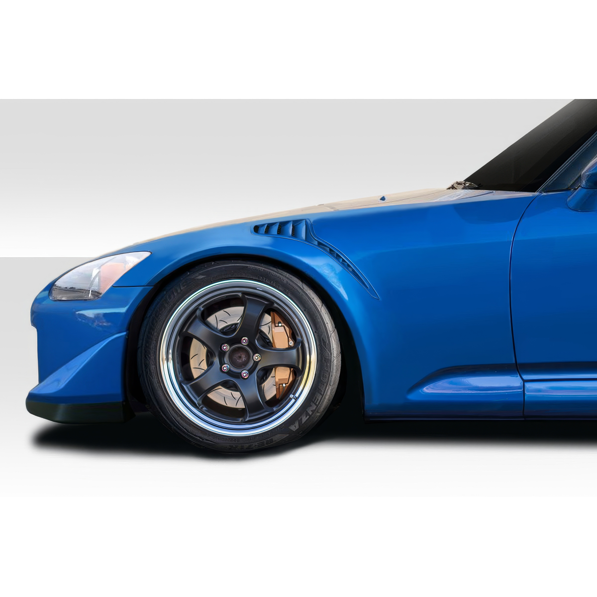 Modify your Honda S2000 2000 with our Exterior/Fenders - Side view showing front fender part clearly