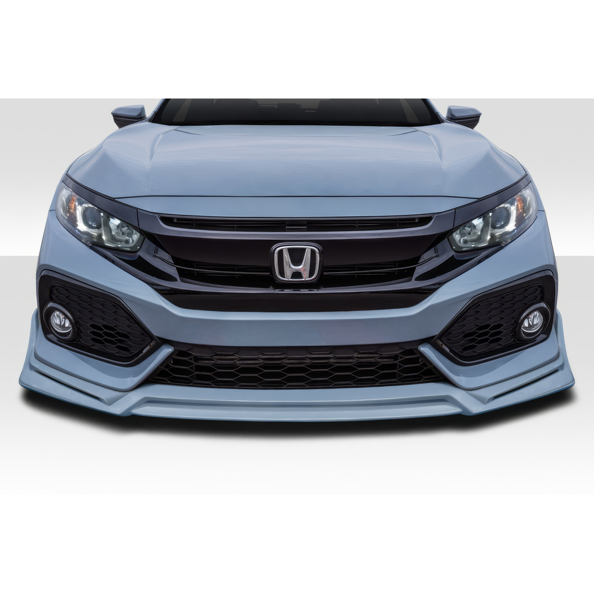 Modify your Honda Civic 2017 with our Exterior/Front Lips - Front view at eye level looking straight on