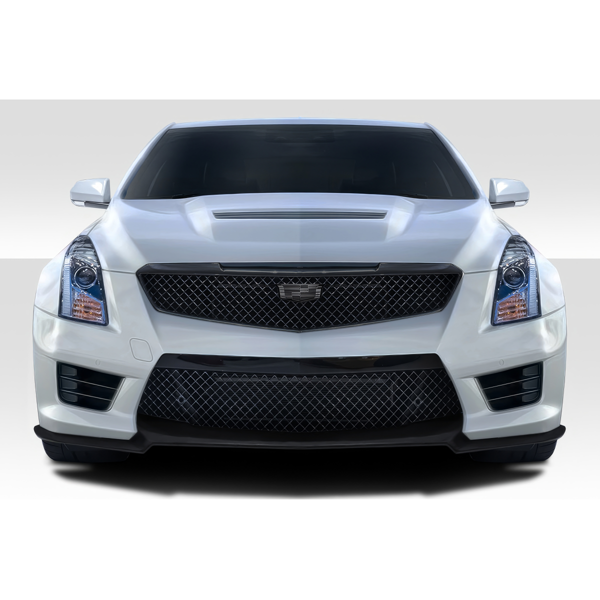 Modify your Cadillac ATS 2016 with our Exterior/Front Bumpers or Lips - Front view of the vehicle at a straight angle