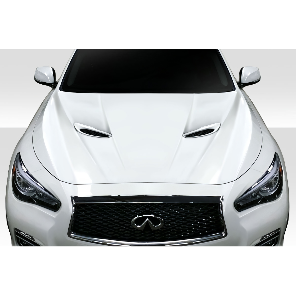 Modify your Infiniti Q50 2014 with our Exterior/Hoods - Frontal view of Infiniti Q50 hood design