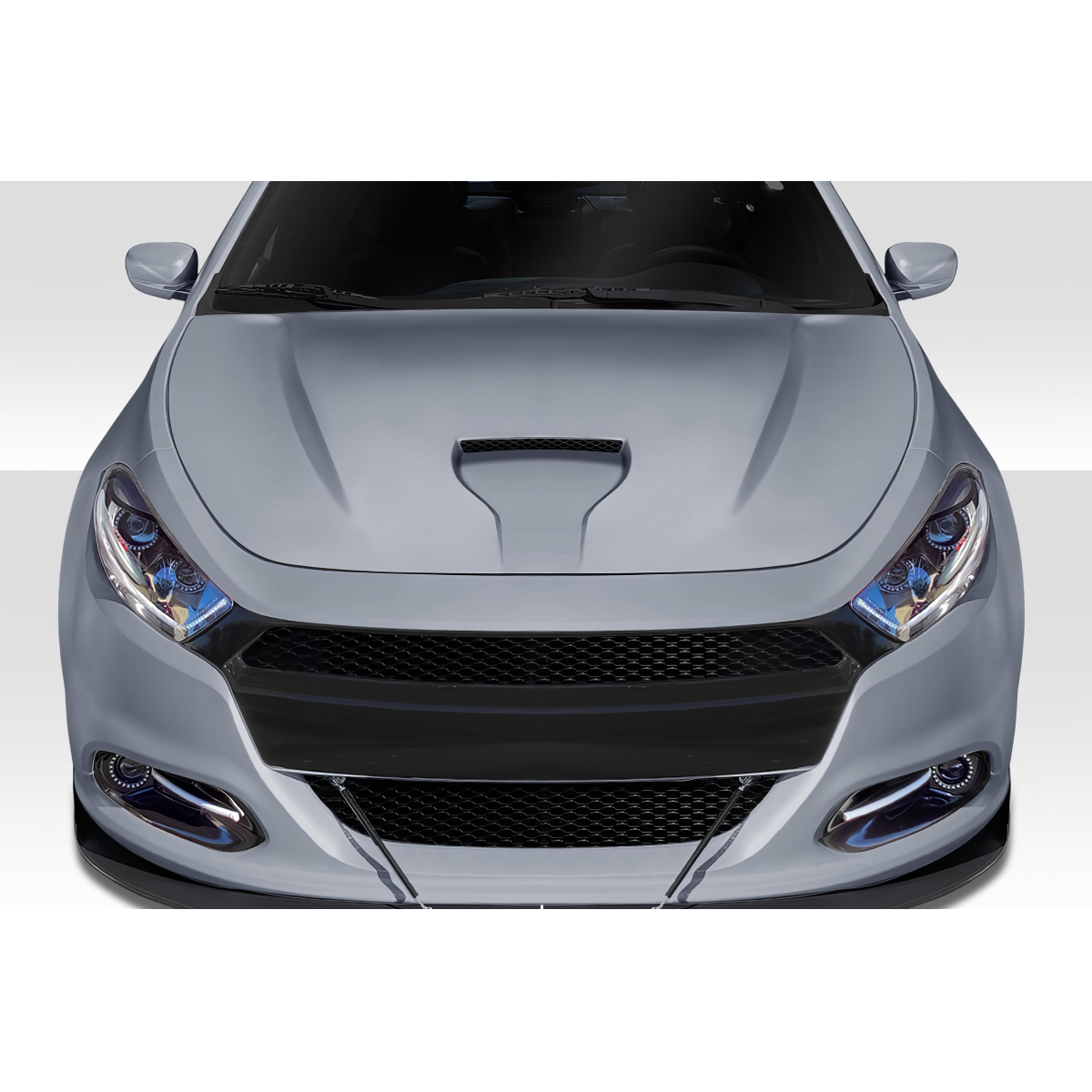 Modify your Dodge Dart 2013 with our Exterior/Hoods - Front angle view of hood on Dodge Dart