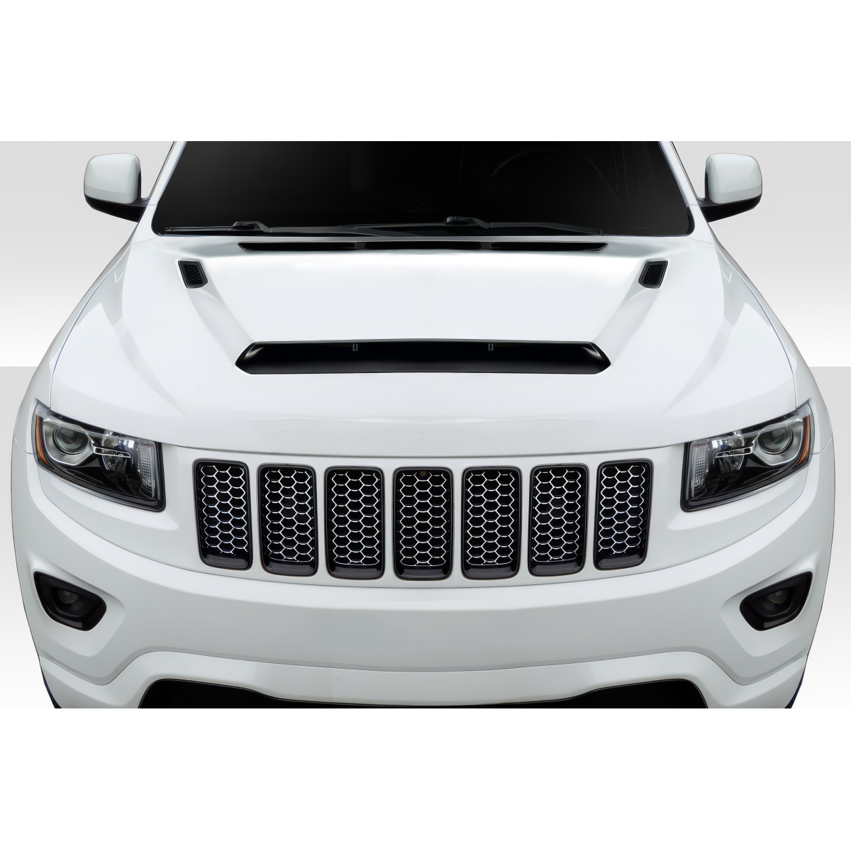 Modify your Jeep Cherokee 2011 with our Exterior/Hoods - Front view of hood on vehicle