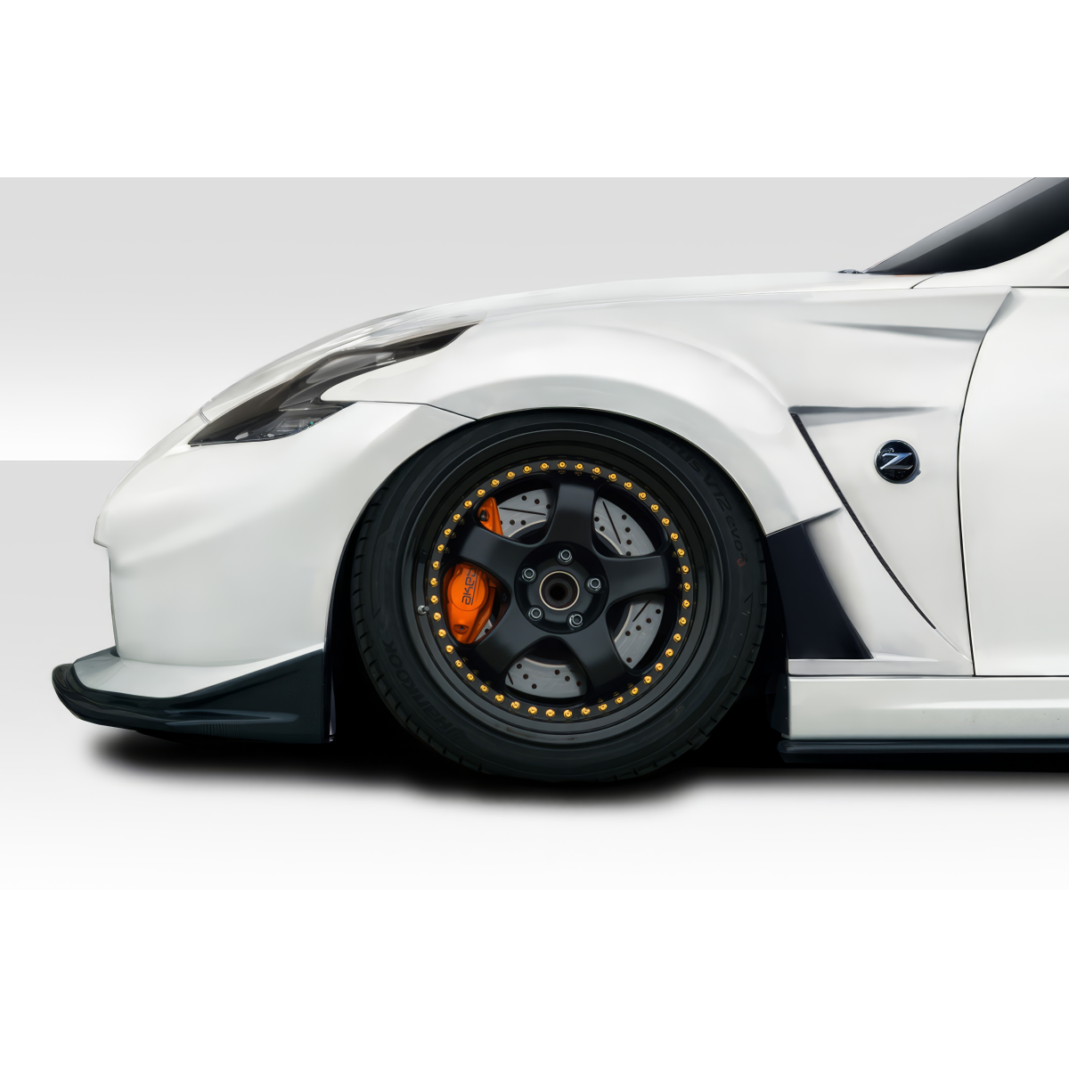 Modify your Nissan 370Z 2009 with our Exterior/Fenders - Side angle view of the vehicle fender