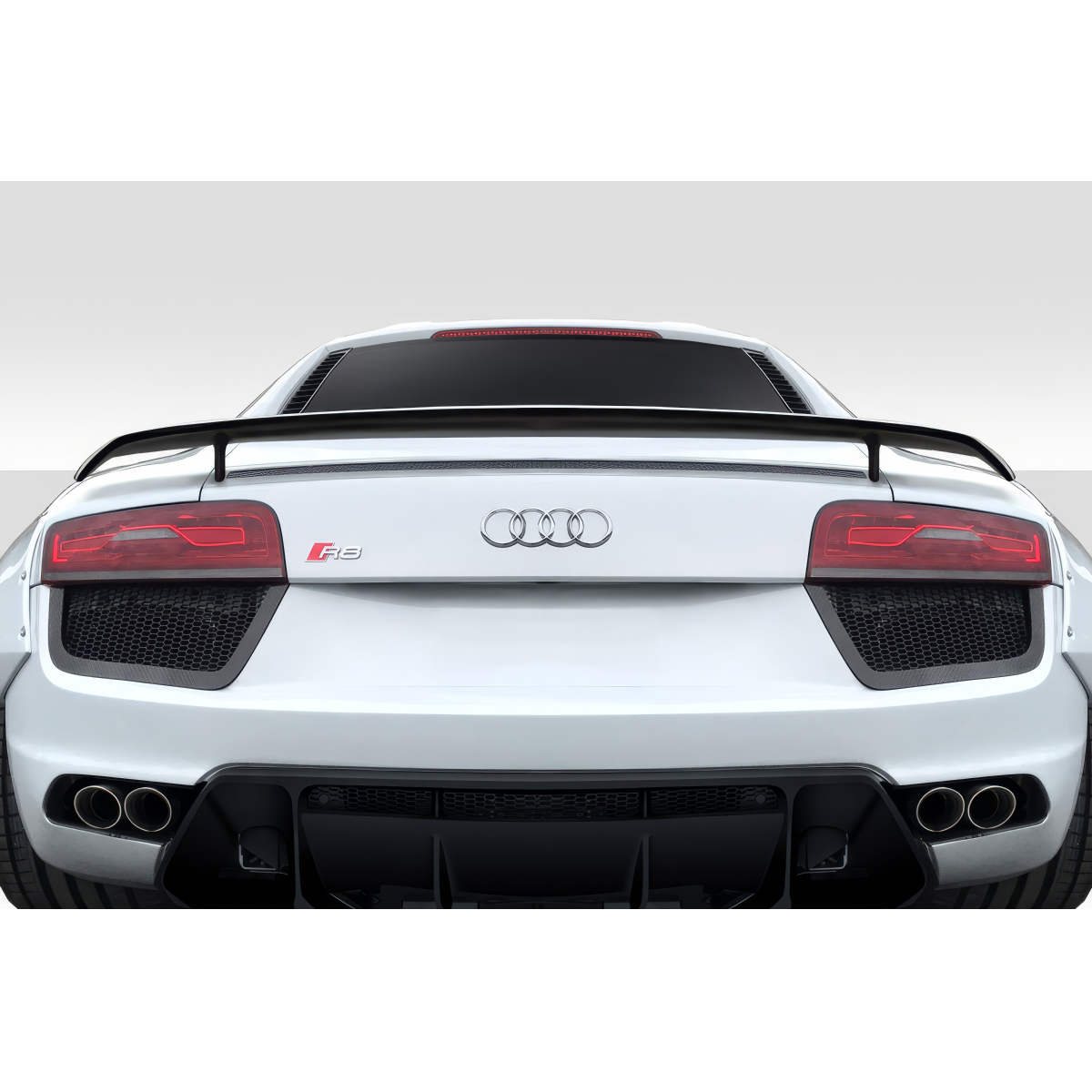 Modify your Audi R8 2008 with our Exterior/Wings - Rear view angle of Audi R8 with wing spoiler