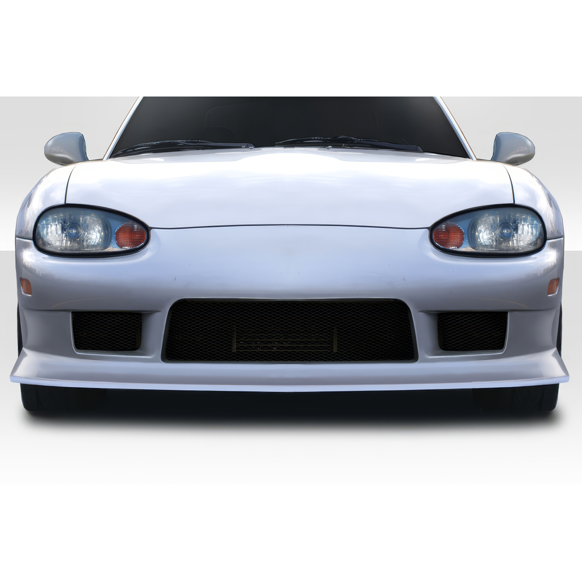 Modify your Mazda Miata 1999 with our Exterior/Front Bumpers or Lips - Front view of vehicle part at zero degrees angle