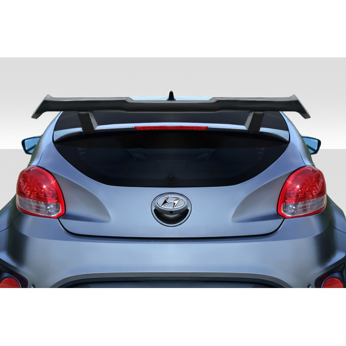 Modify your Hyundai Veloster 2012 with our Exterior/Wings - Rear view angle showcasing the wing spoiler