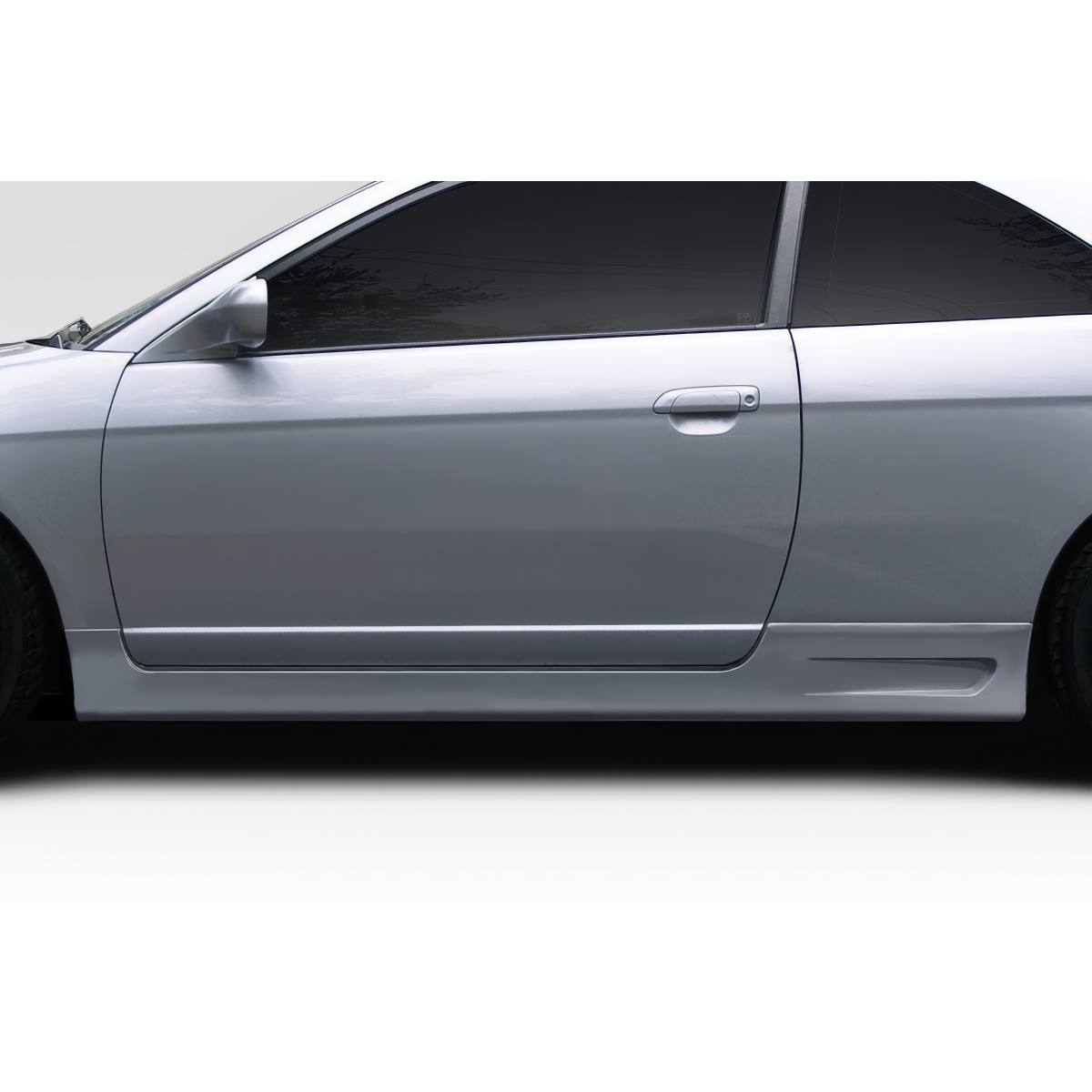 Modify your Honda Civic 2001 with our Exterior/Side Skirts - Side view angle showing side skirts on vehicle