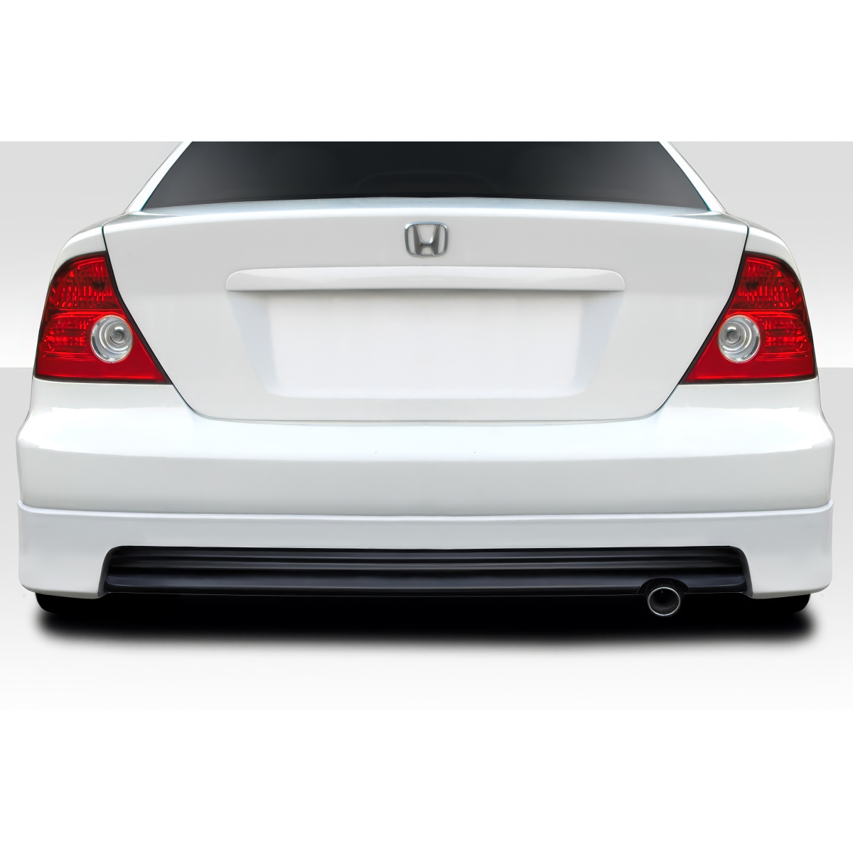 Modify your Honda Civic 2001 with our Exterior/Rear Lips - Rear view angle of a Honda Civic