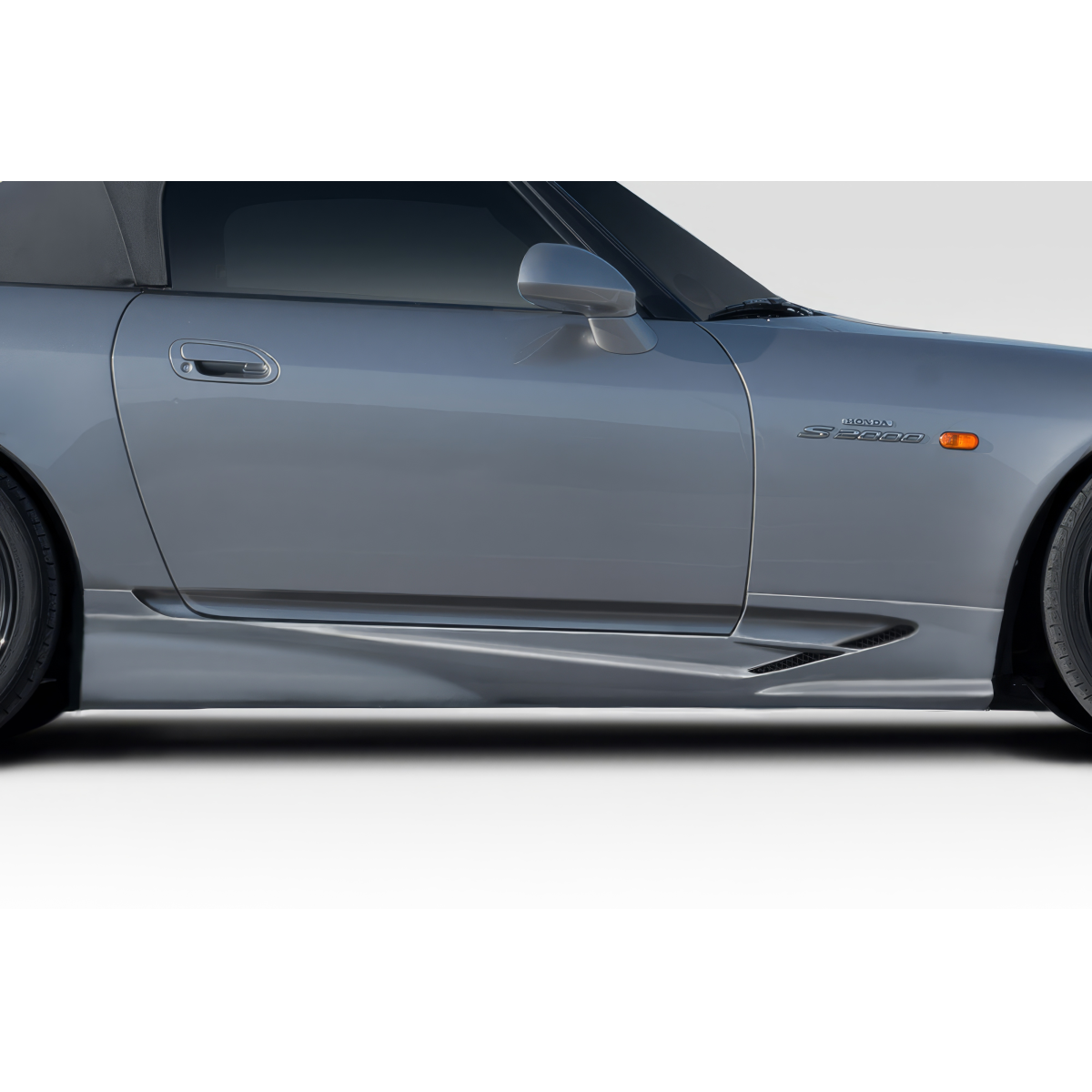 Modify your Honda S2000 2000 with our Exterior/Side Skirts - Side view angle of the Honda S2000 part shown