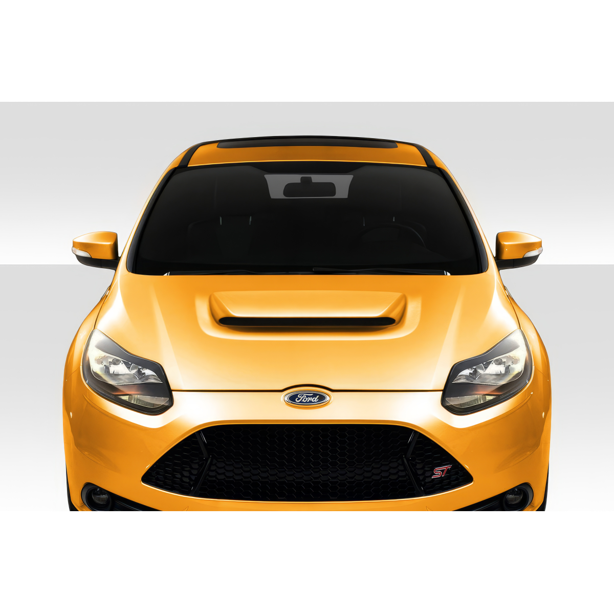 Modify your Ford Focus 2012 with our Exterior/Hoods - Frontal view of the hood at eye level