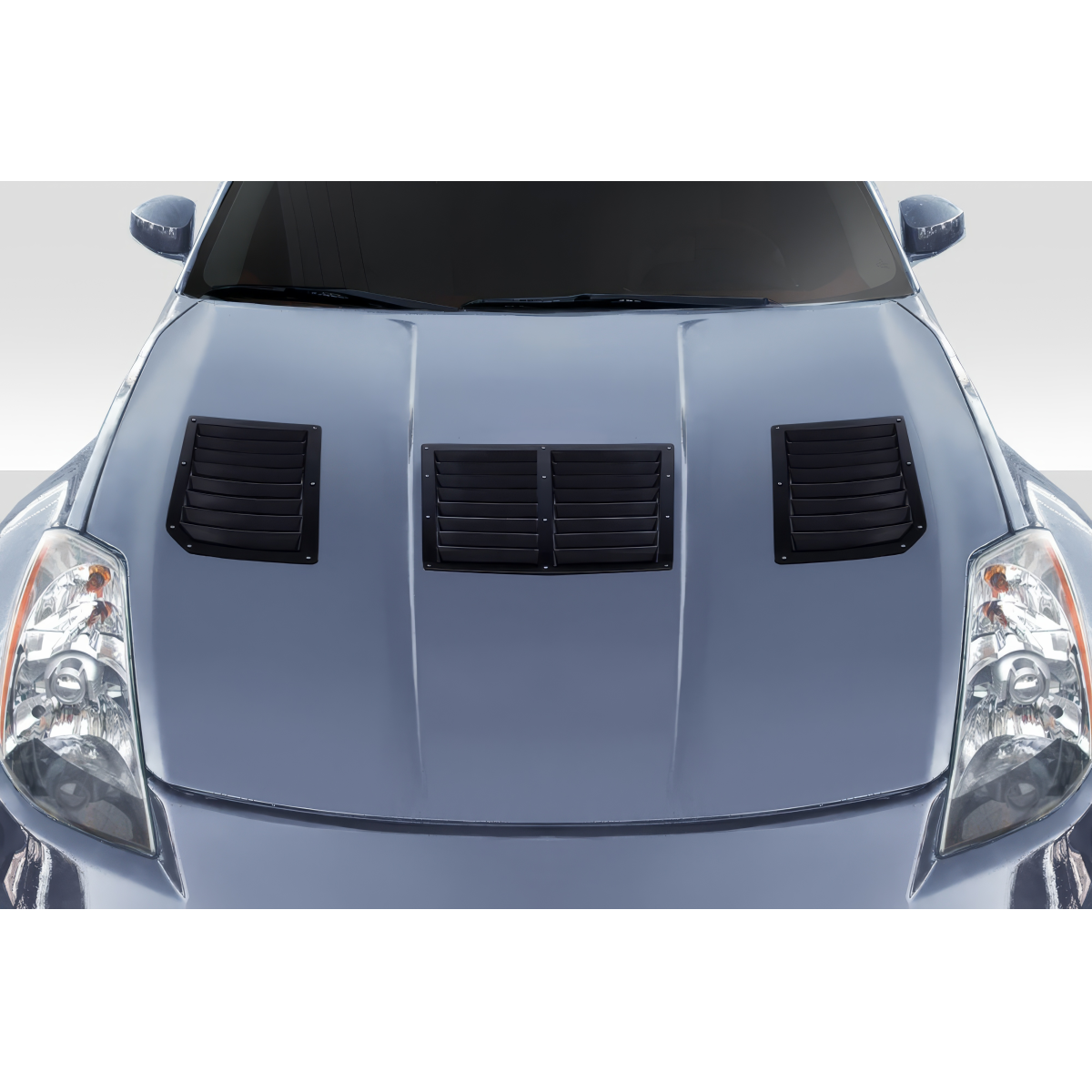 Modify your Nissan 350Z 2003 with our Exterior/Hoods - View from above at an angle directly facing hood